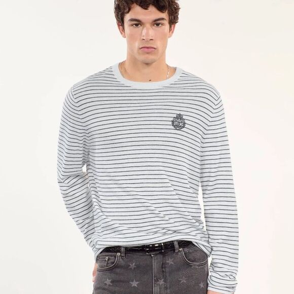 $345 The Kooples Blazon Striped Wool And cashmere Sweater for Man NWT - Picture 4 of 9